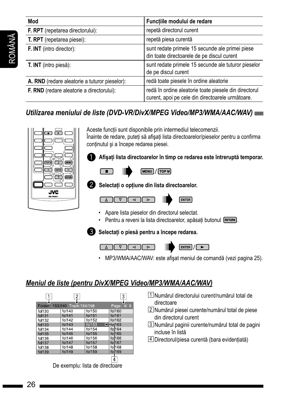 Ro m â n | JVC KD-DV7301 User Manual | Page 26 / 63