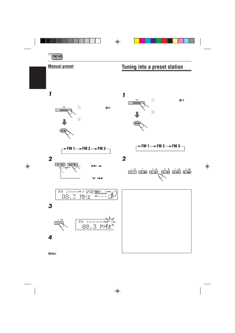 Tuning into a preset station | JVC CD Receiver KD-SH99R User Manual | Page 10 / 50