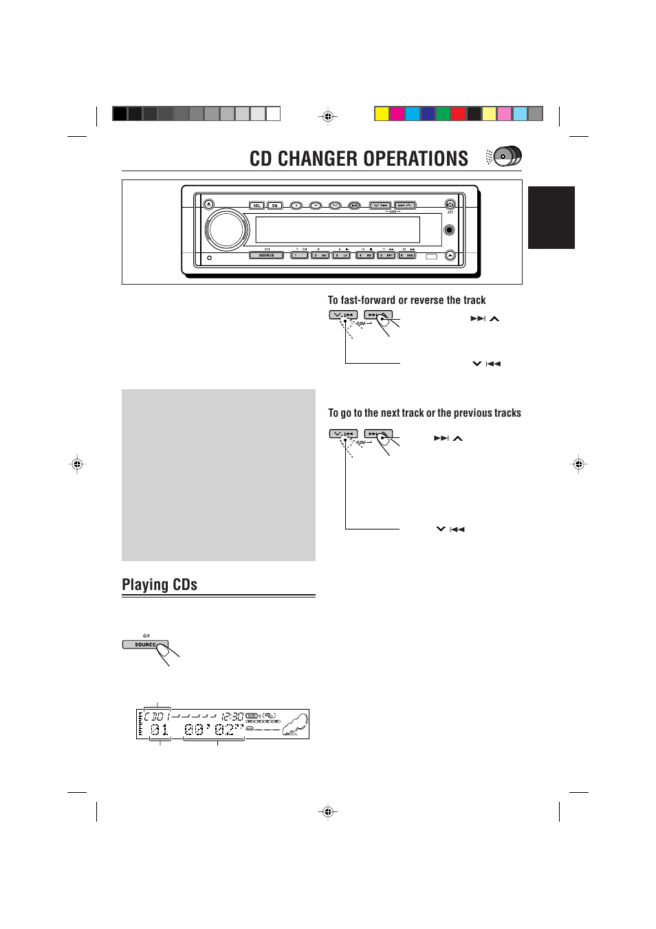 Cd changer operations, Playing cds | JVC CD Receiver KD-SH99R User Manual | Page 39 / 50