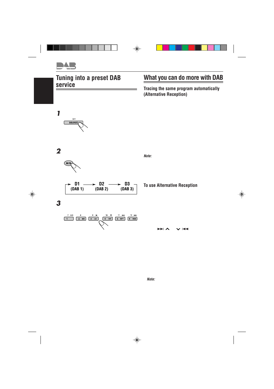 Tuning into a preset dab service, What you can do more with dab | JVC CD Receiver KD-SH99R User Manual | Page 44 / 50