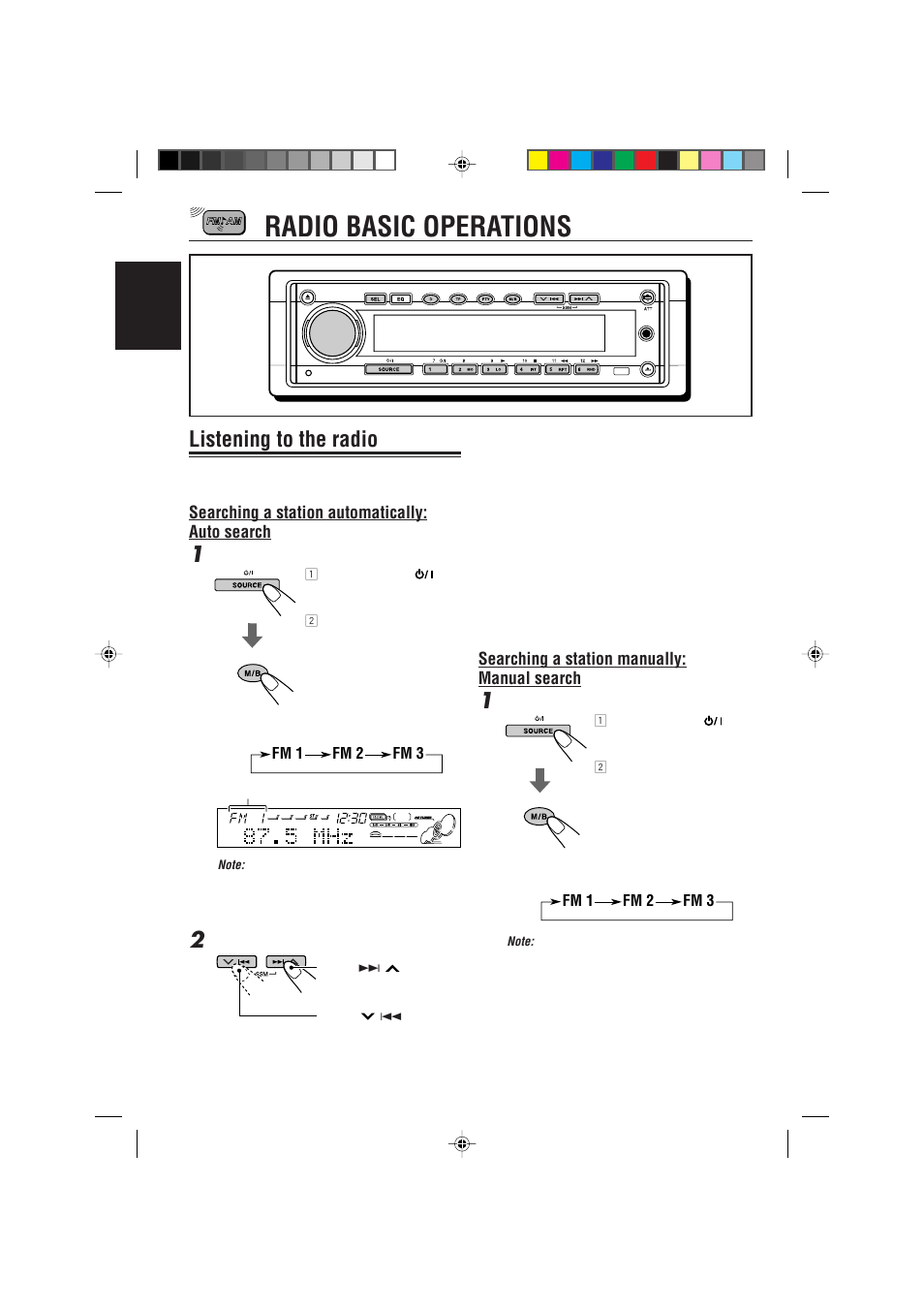 Radio basic operations, Listening to the radio | JVC CD Receiver KD-SH99R User Manual | Page 8 / 50