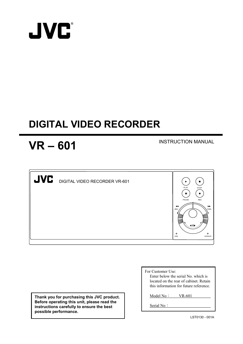 JVC VR 601 User Manual | 81 pages