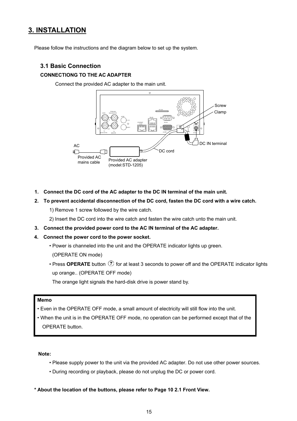 Installation, 1 basic connection | JVC VR 601 User Manual | Page 15 / 81