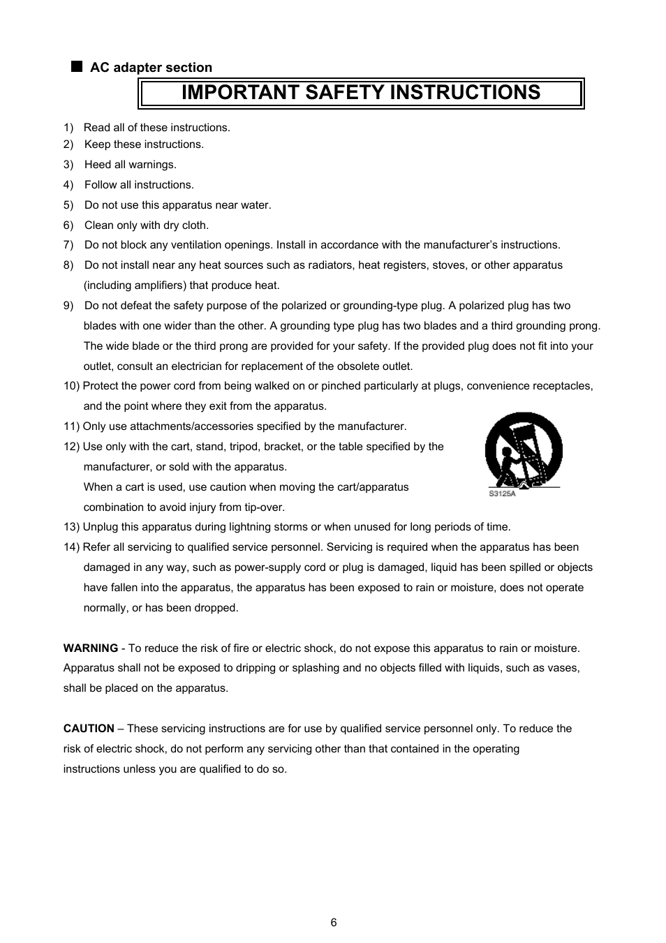 Important safety instructions | JVC VR 601 User Manual | Page 6 / 81