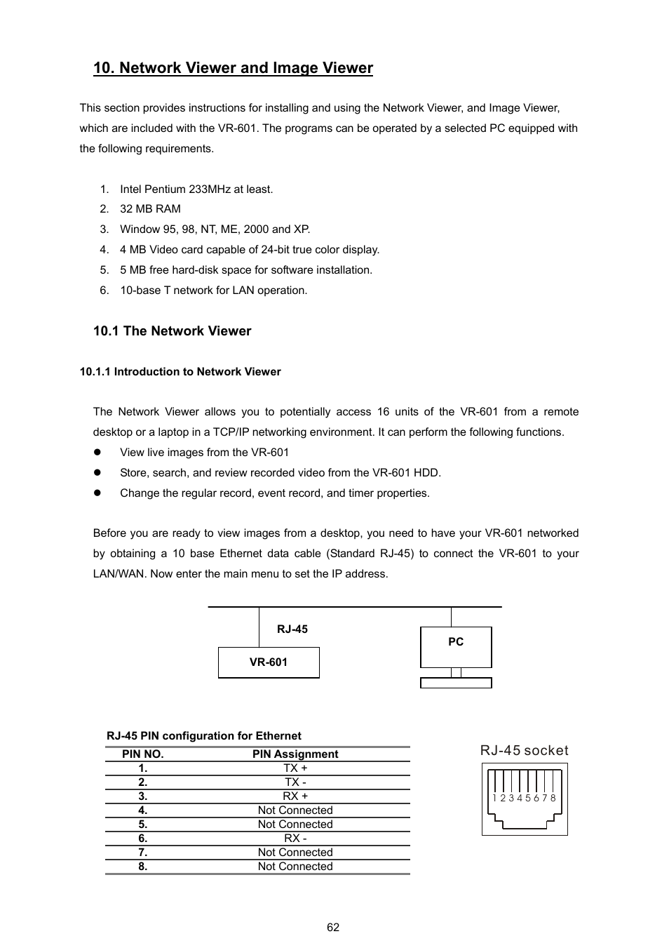 Network viewer and image viewer | JVC VR 601 User Manual | Page 62 / 81