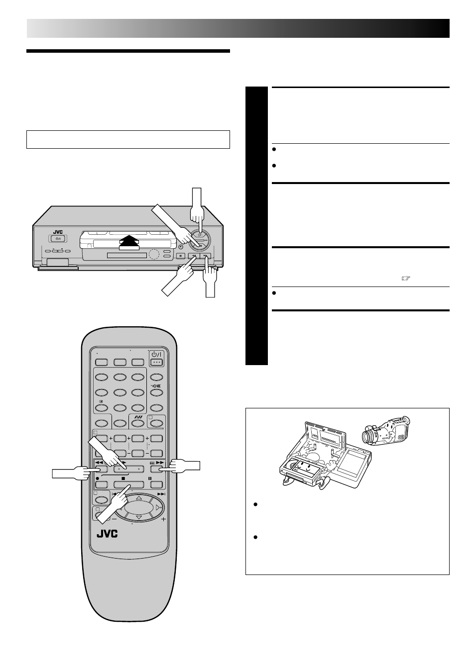 Basic playback, Load a cassette, Find programme start point | Start playback, Stop playback, Playback | JVC HR-J645ES User Manual | Page 12 / 56