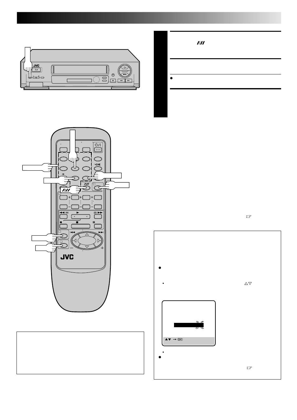 Attention, Set tape speed, Return to normal screen | Engage recorder’s timer mode | JVC HR-J645ES User Manual | Page 23 / 56