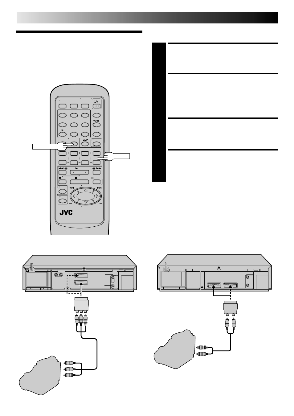 Edit from a camcorder, Make connections, Set recorder’s input mode | Start camcorder, Start recorder, Editing (cont.) | JVC HR-J645ES User Manual | Page 30 / 56