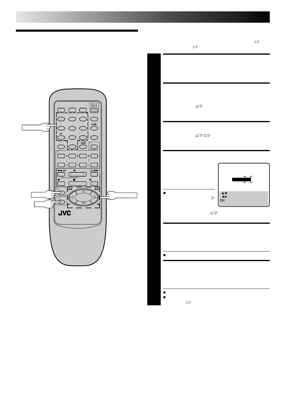 Manual channel set, Access main menu, Access confirmation screen | Select position, Input channel, Enter new channel information, Close confirmation screen, Tuner set (cont.), Storing channels manually | JVC HR-J645ES User Manual | Page 38 / 56