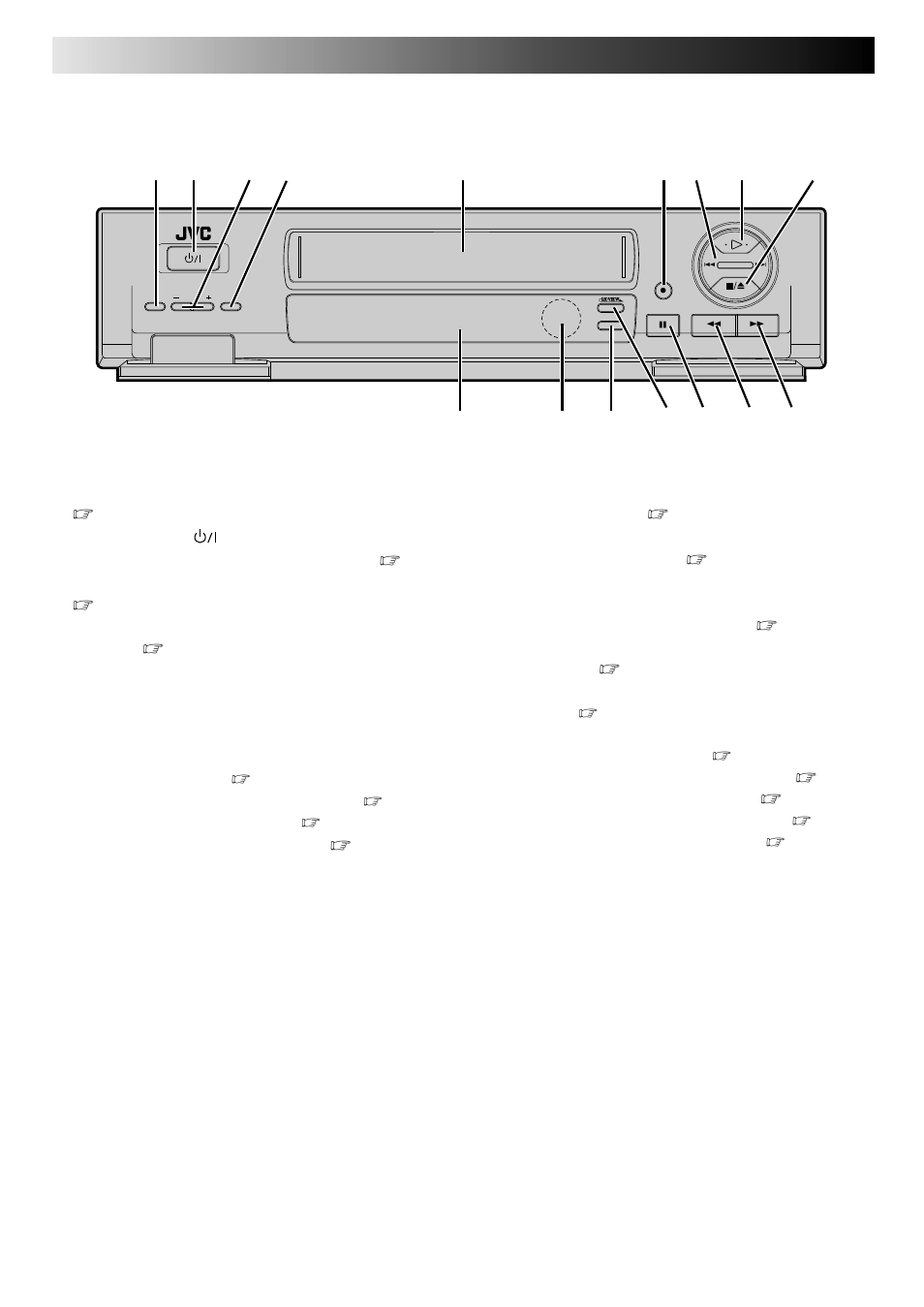 Index, Front view | JVC HR-J645ES User Manual | Page 50 / 56