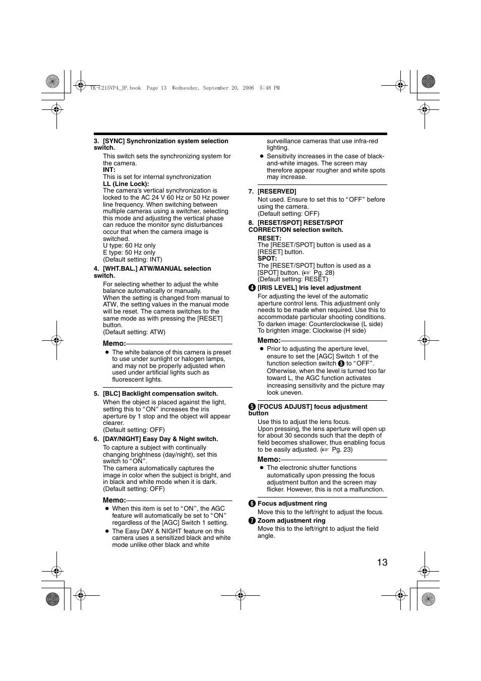 JVC TK-C215VP4 User Manual | Page 17 / 36