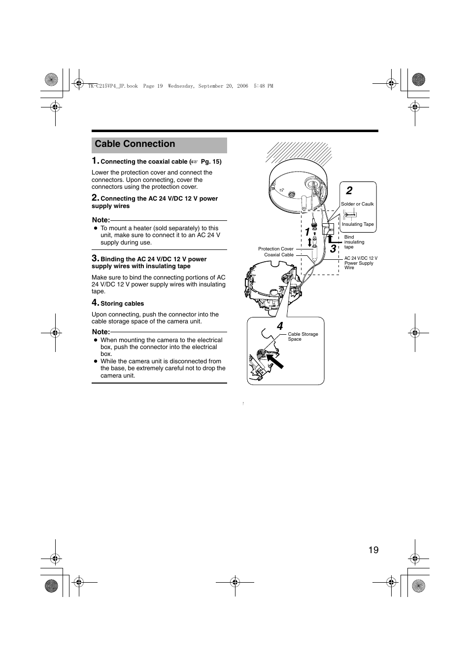Cable connection | JVC TK-C215VP4 User Manual | Page 23 / 36