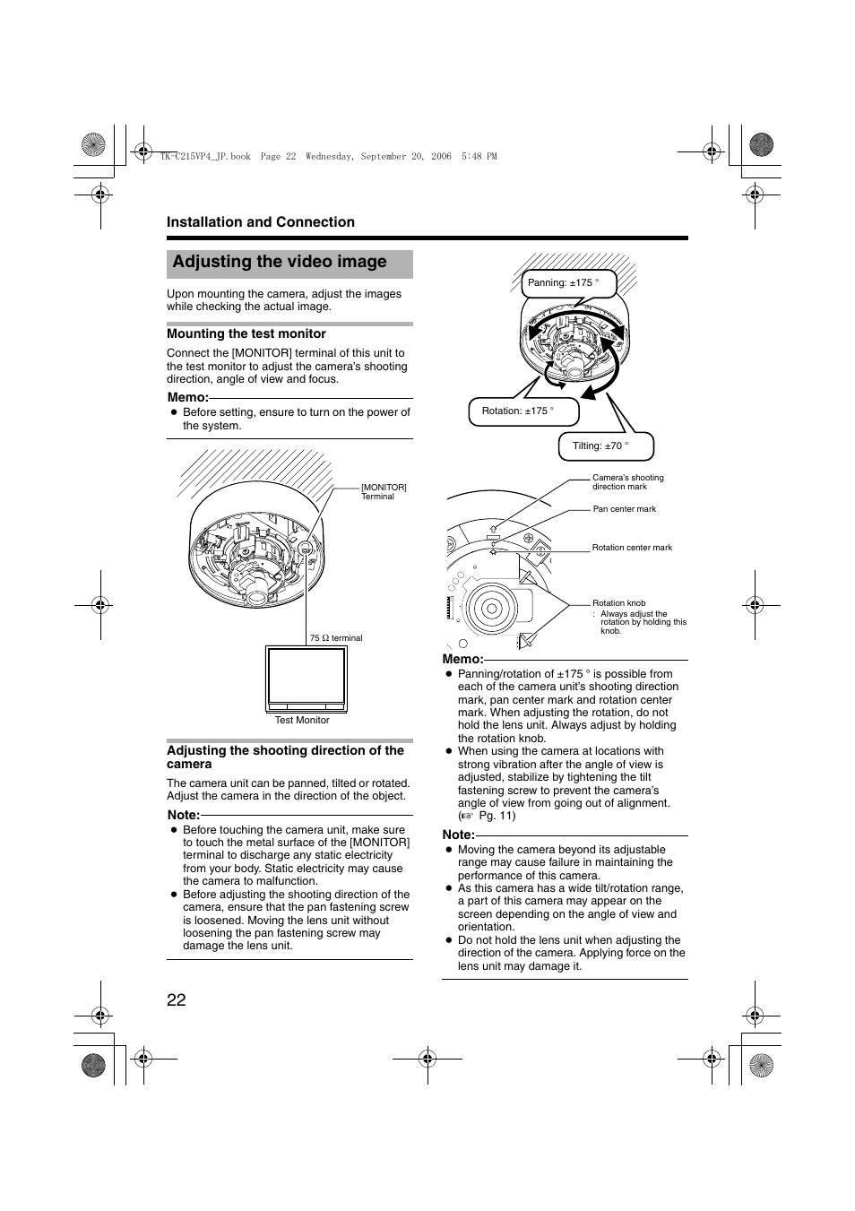 Adjusting the video image | JVC TK-C215VP4 User Manual | Page 26 / 36