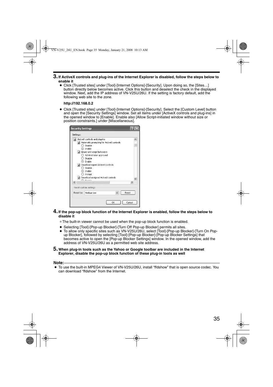 JVC VN-V25U User Manual | Page 35 / 48