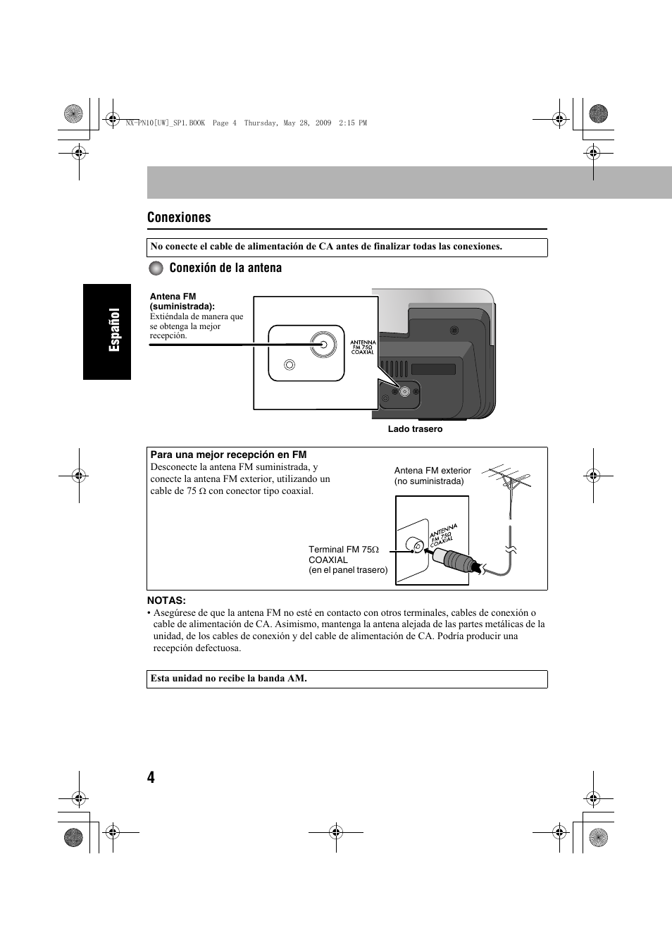 Conexiones | JVC 0609YAMMDWBET User Manual | Page 32 / 77