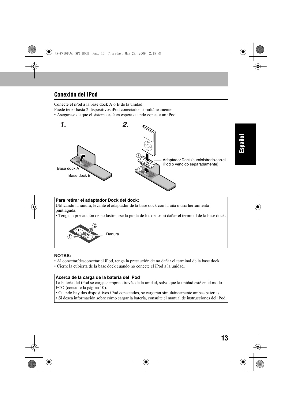 Conexión del ipod | JVC 0609YAMMDWBET User Manual | Page 41 / 77