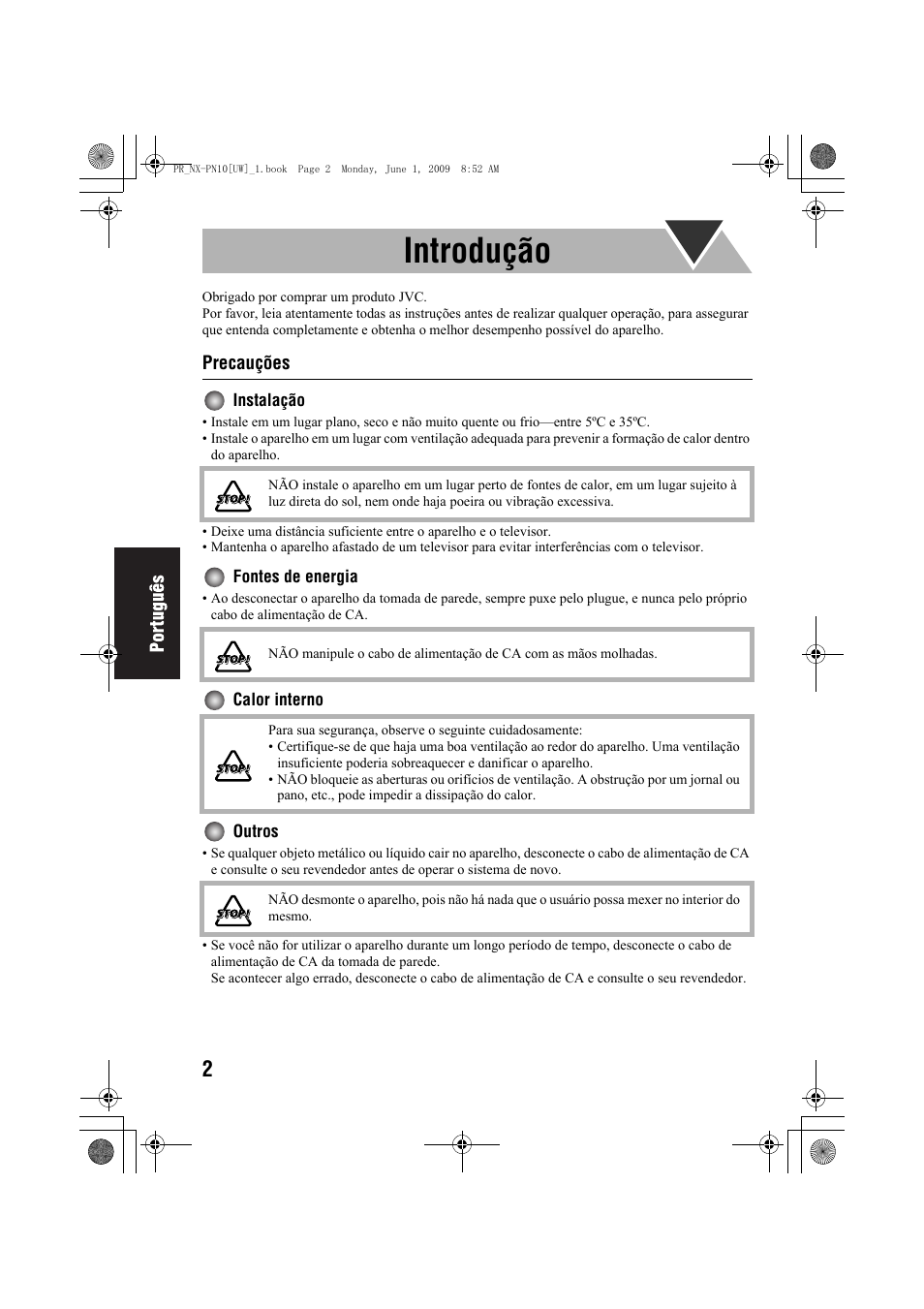 Introdução | JVC 0609YAMMDWBET User Manual | Page 54 / 77