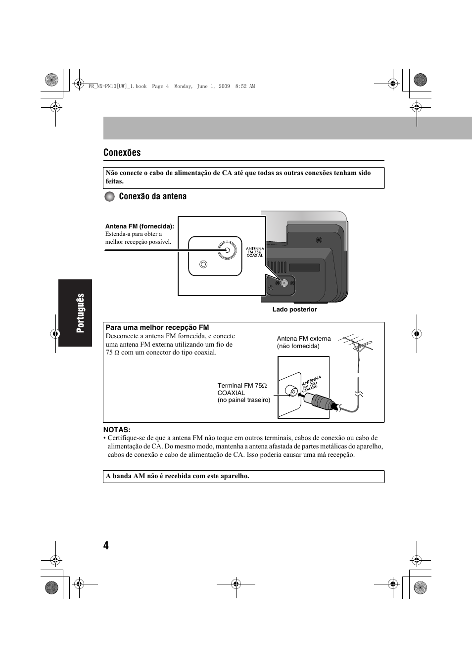 Conexões | JVC 0609YAMMDWBET User Manual | Page 56 / 77