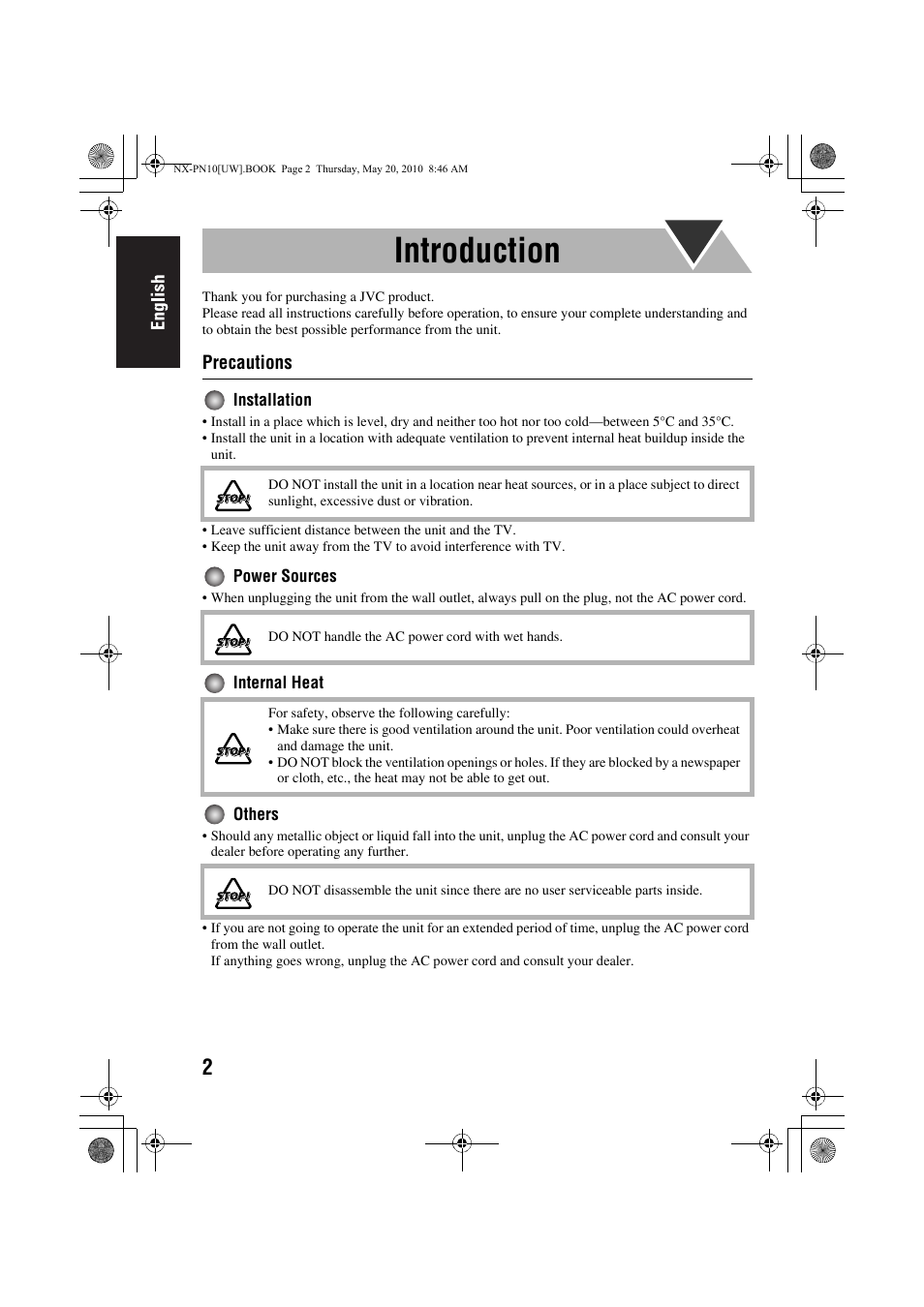 Introduction, Precautions | JVC 0609YAMMDWBET User Manual | Page 6 / 77