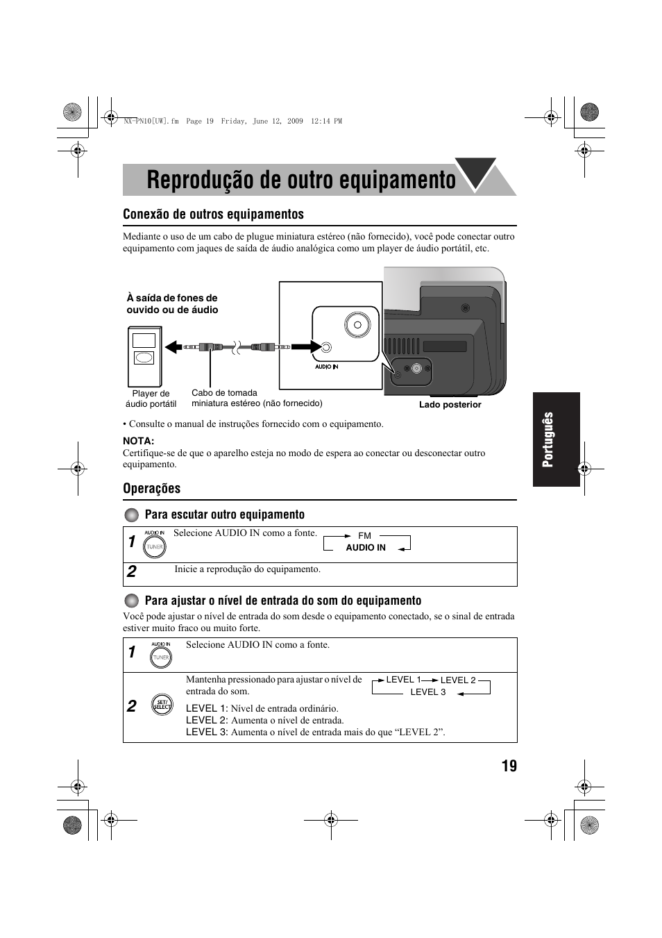 Reprodução de outro equipamento | JVC 0609YAMMDWBET User Manual | Page 71 / 77