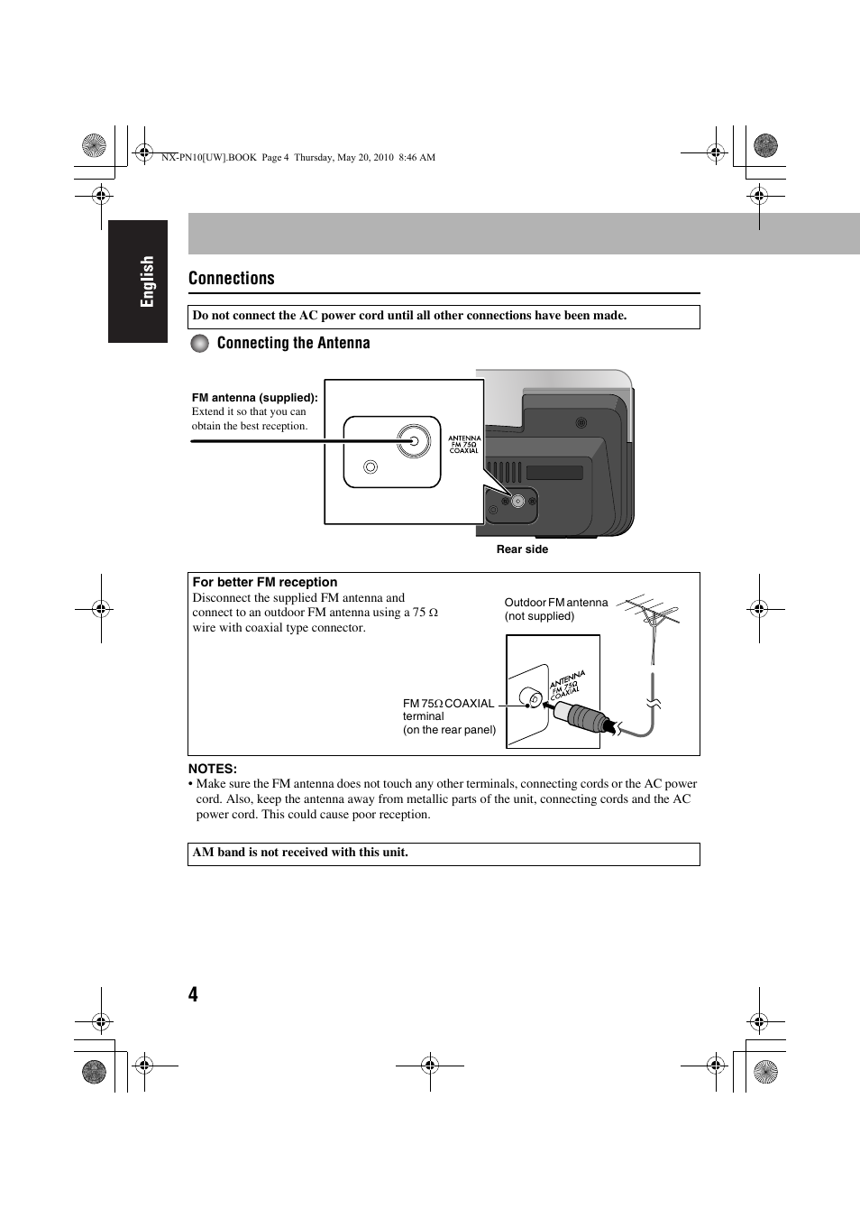 Connections | JVC 0609YAMMDWBET User Manual | Page 8 / 77