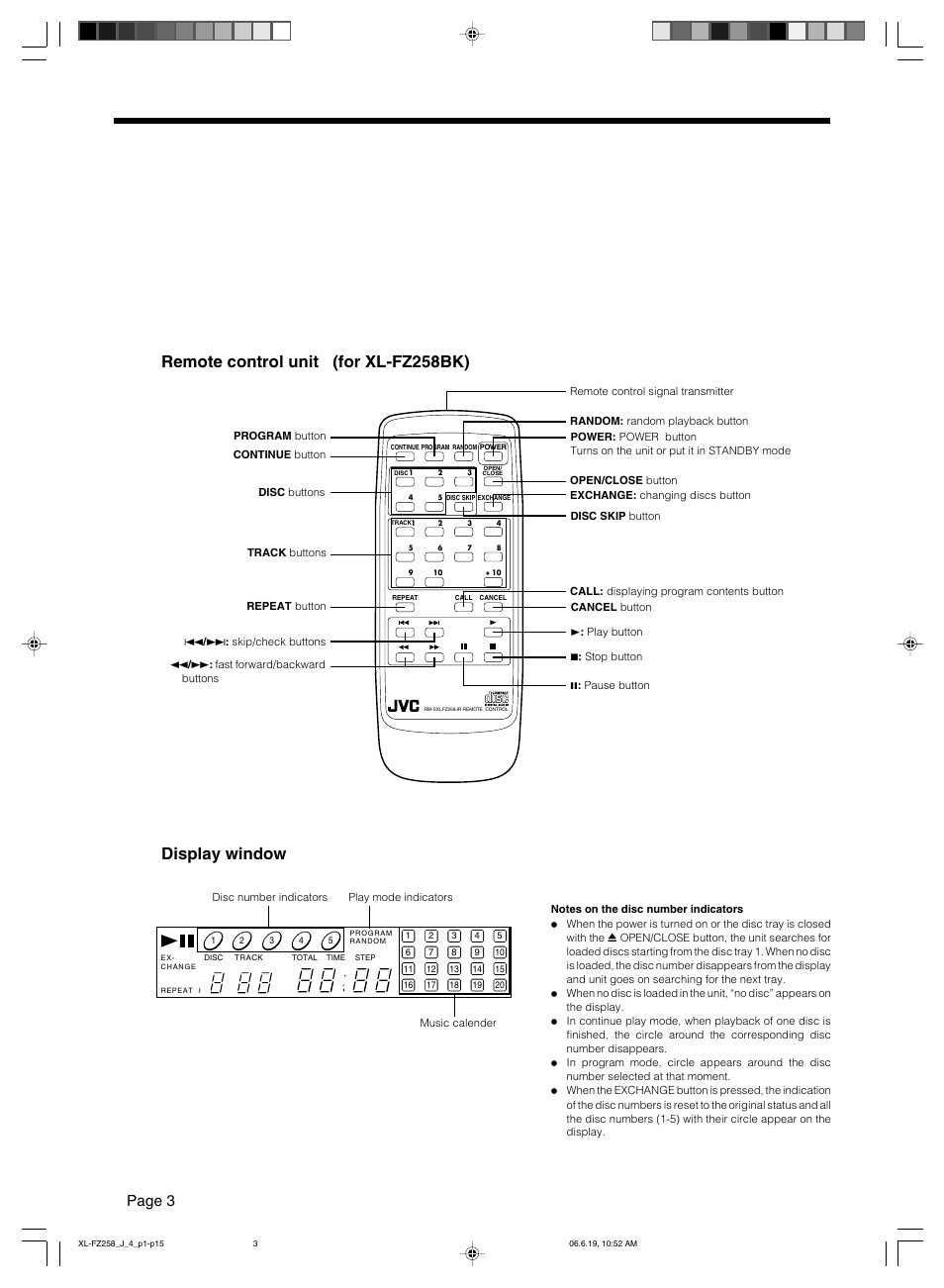 Page 3 | JVC XL-FZ258BK User Manual | Page 6 / 20