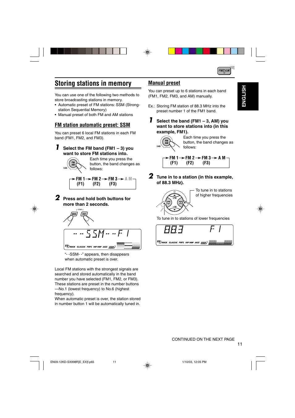 JVC CD Receiver KD-SX997R User Manual | Page 11 / 56