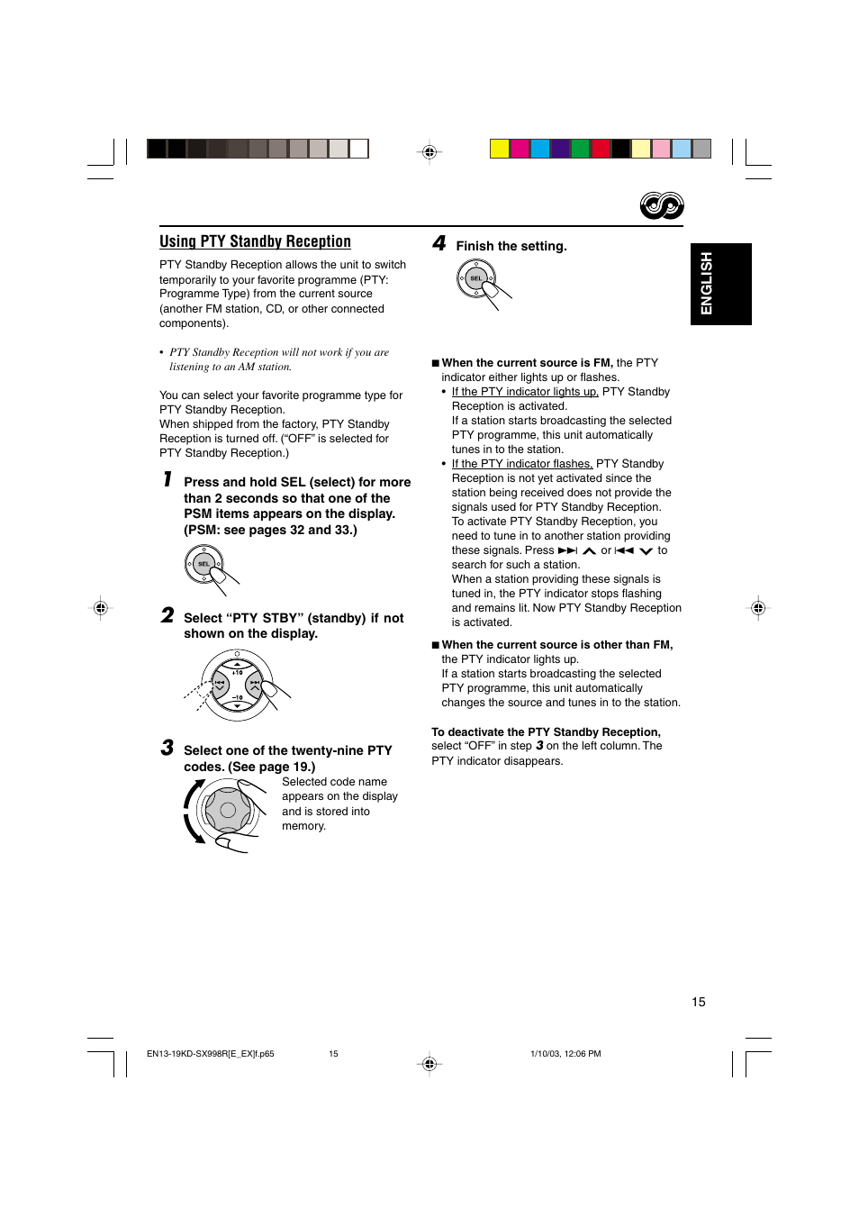 Using pty standby reception | JVC CD Receiver KD-SX997R User Manual | Page 15 / 56