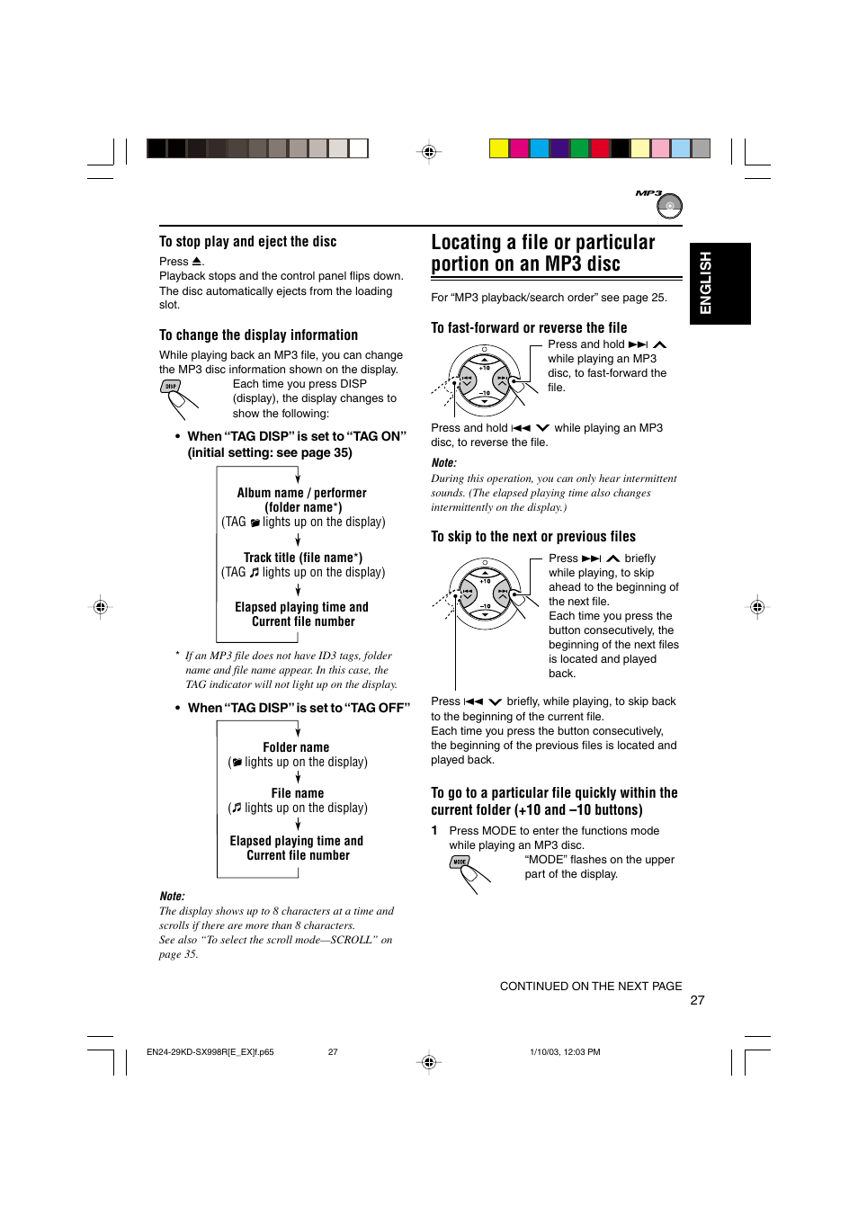 JVC CD Receiver KD-SX997R User Manual | Page 27 / 56