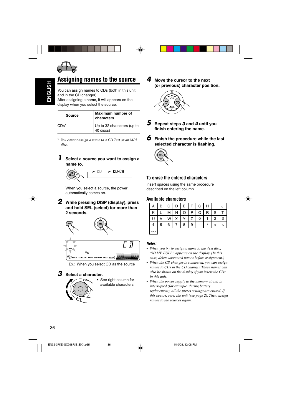 Assigning names to the source | JVC CD Receiver KD-SX997R User Manual | Page 36 / 56