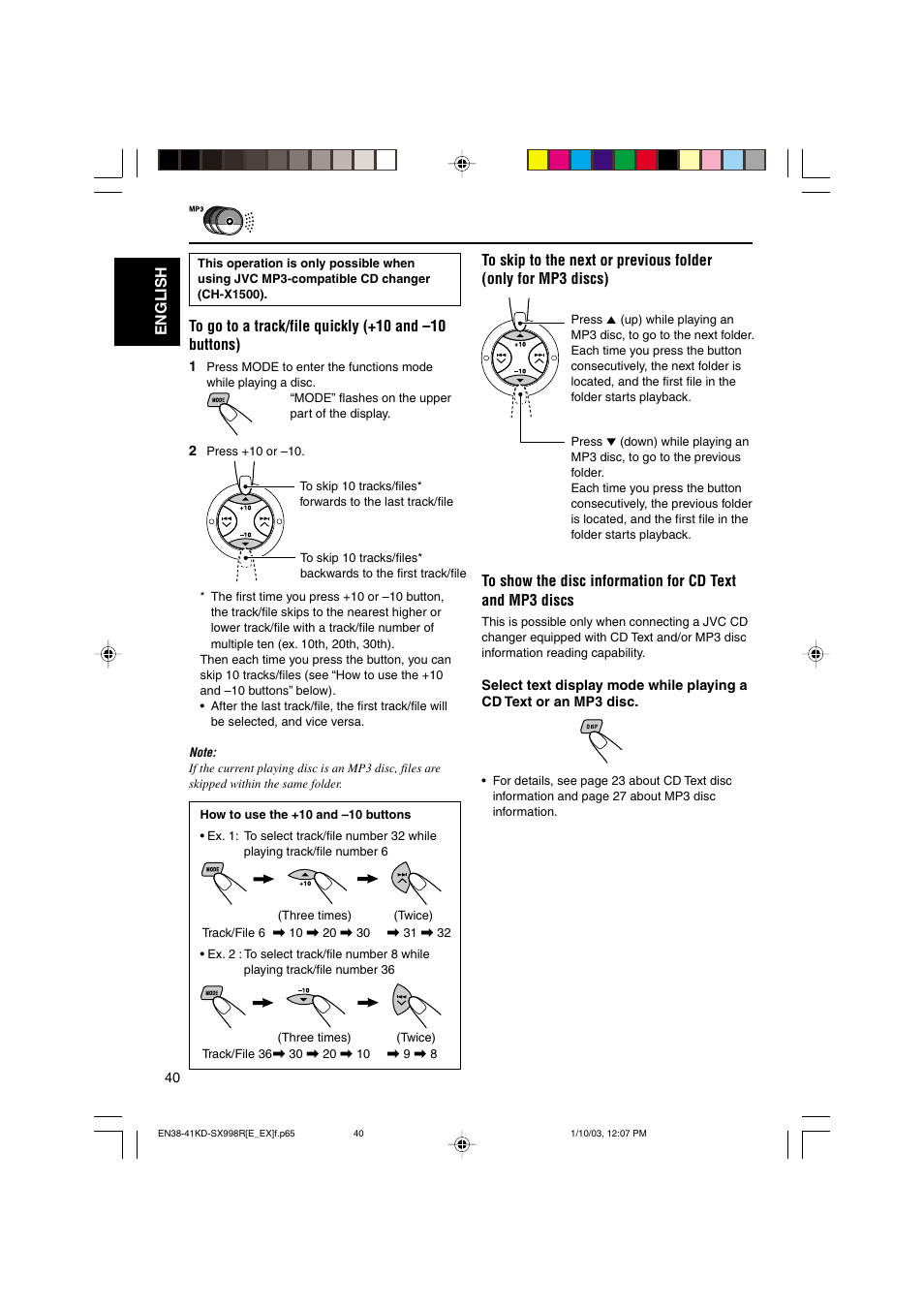 JVC CD Receiver KD-SX997R User Manual | Page 40 / 56