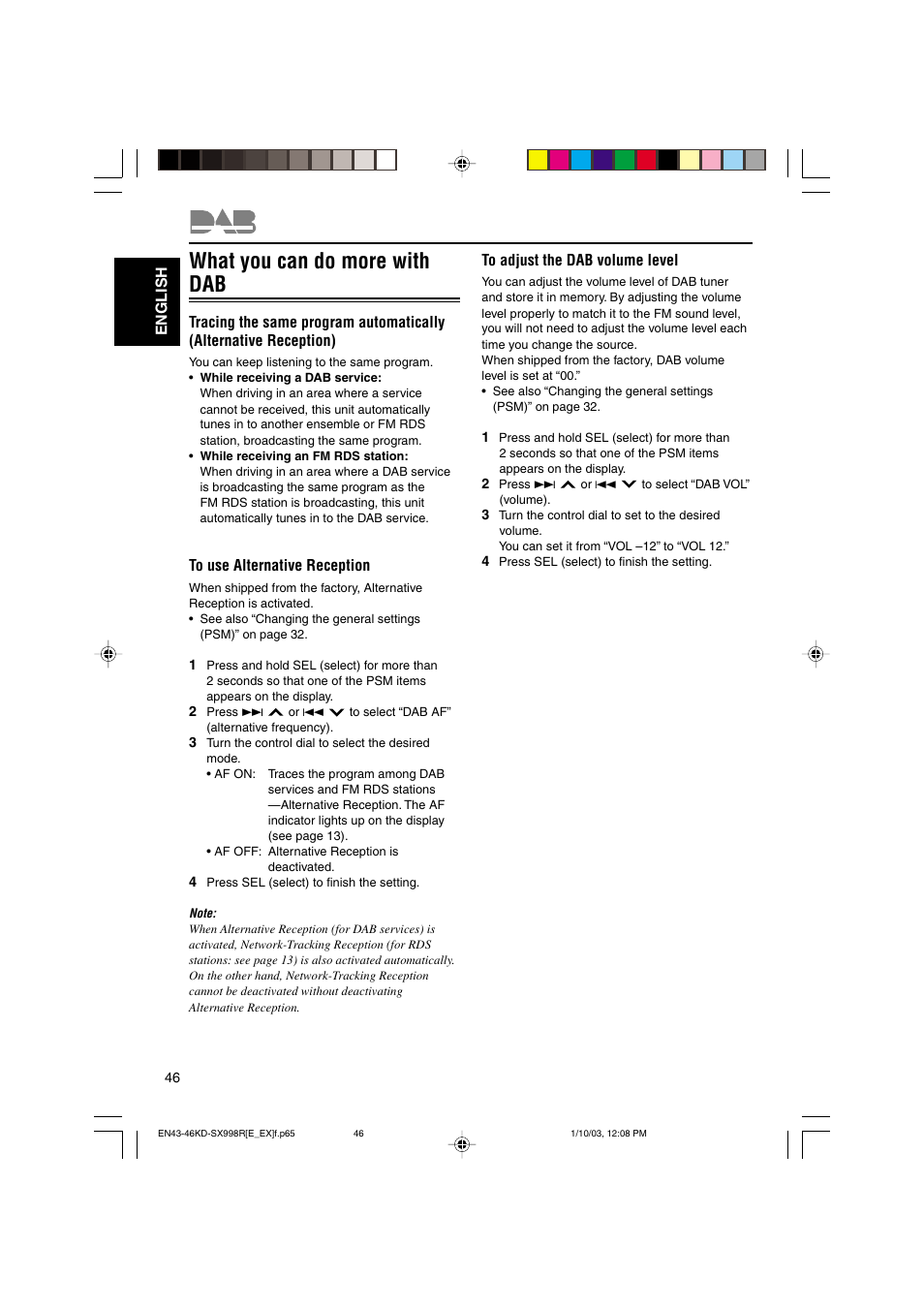 What you can do more with dab | JVC CD Receiver KD-SX997R User Manual | Page 46 / 56