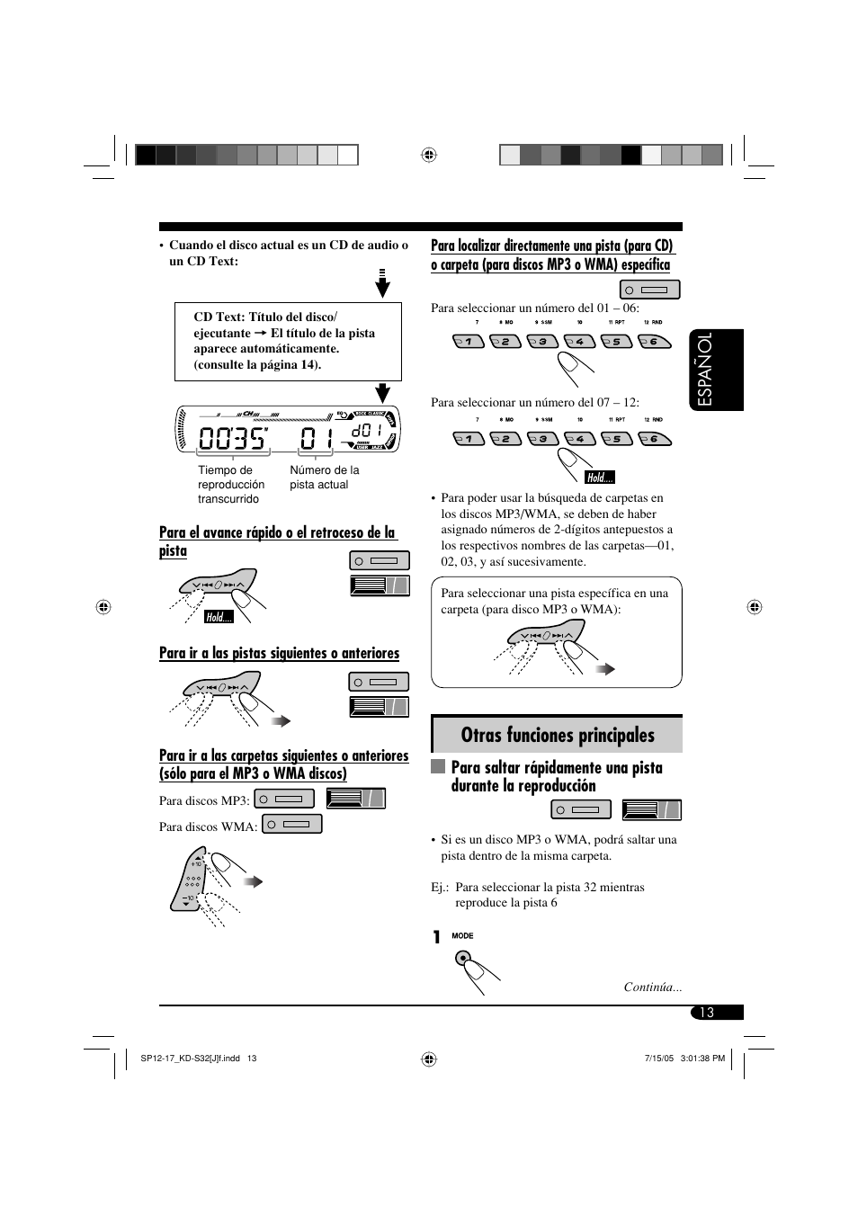 Otras funciones principales, Esp añol | JVC GET0321-001A User Manual | Page 39 / 54