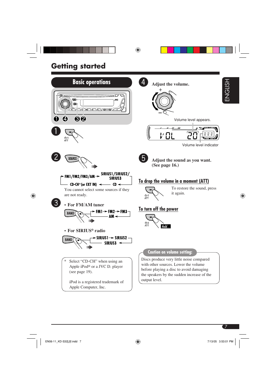 Getting started, Basic operations | JVC GET0321-001A User Manual | Page 7 / 54