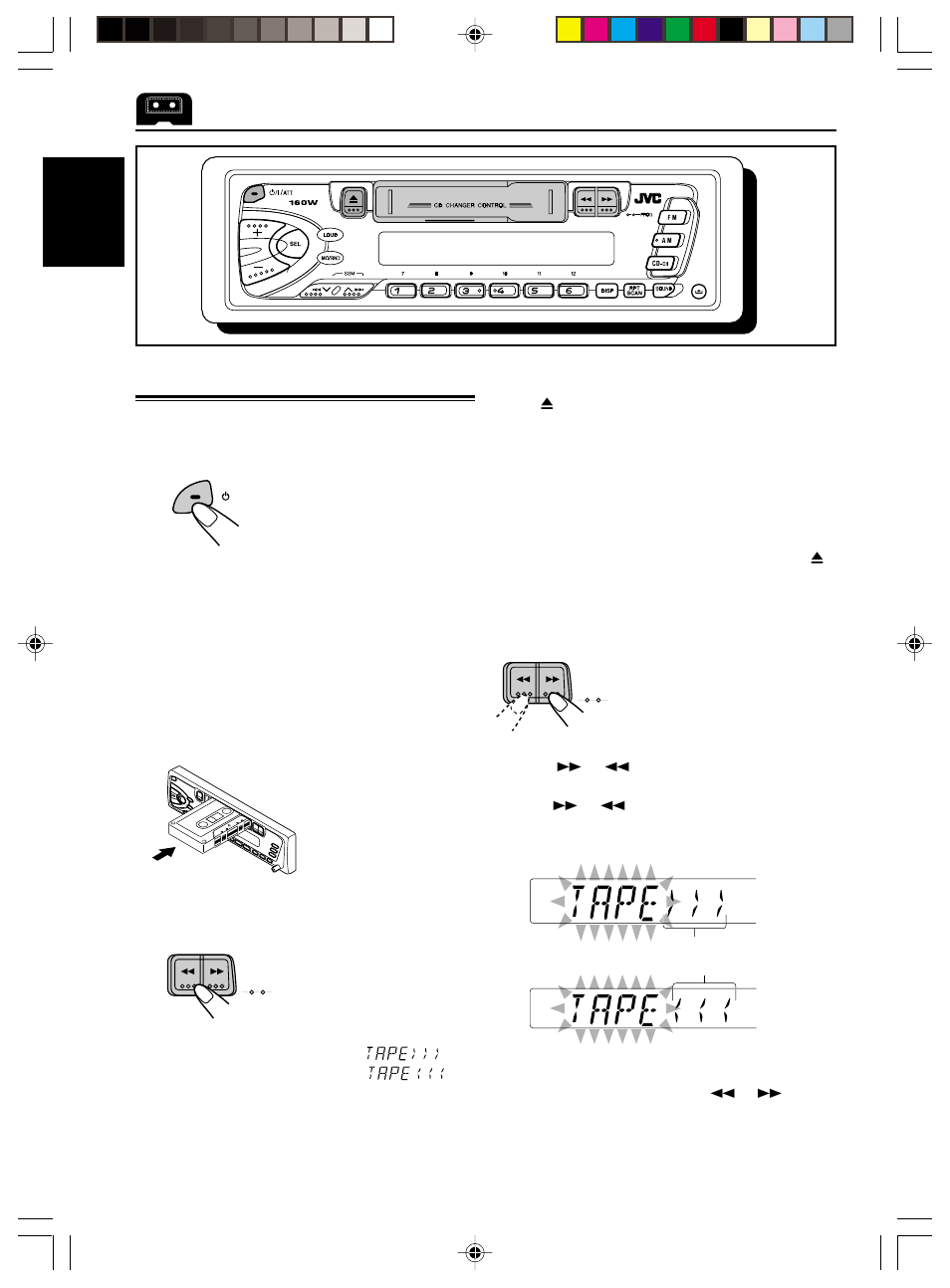 Tape operations, Listening to a cassette | JVC KS-FX210 User Manual | Page 10 / 56