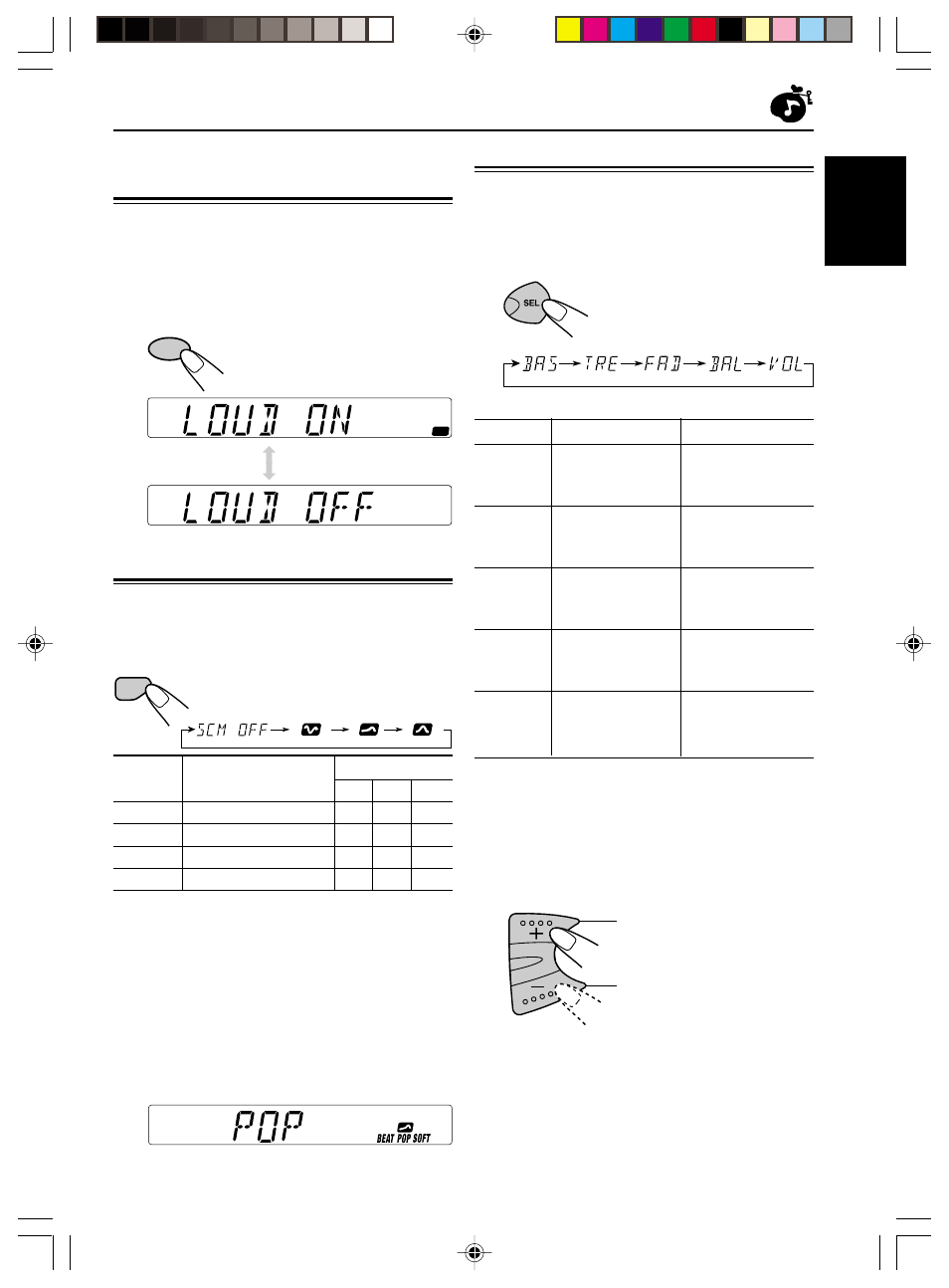 Sound adjustments, Turning on/off the loudness function, Adjusting the sound | Selecting preset sound modes, English | JVC KS-FX210 User Manual | Page 11 / 56
