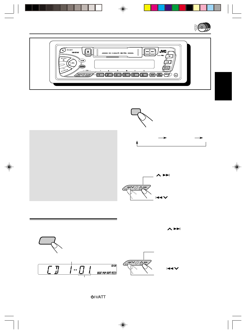 Operacion del cambiador de cd, Reproduccion de los discos compactos, Reproducción de los discos compactos 1 | Esp añol | JVC KS-FX210 User Manual | Page 33 / 56