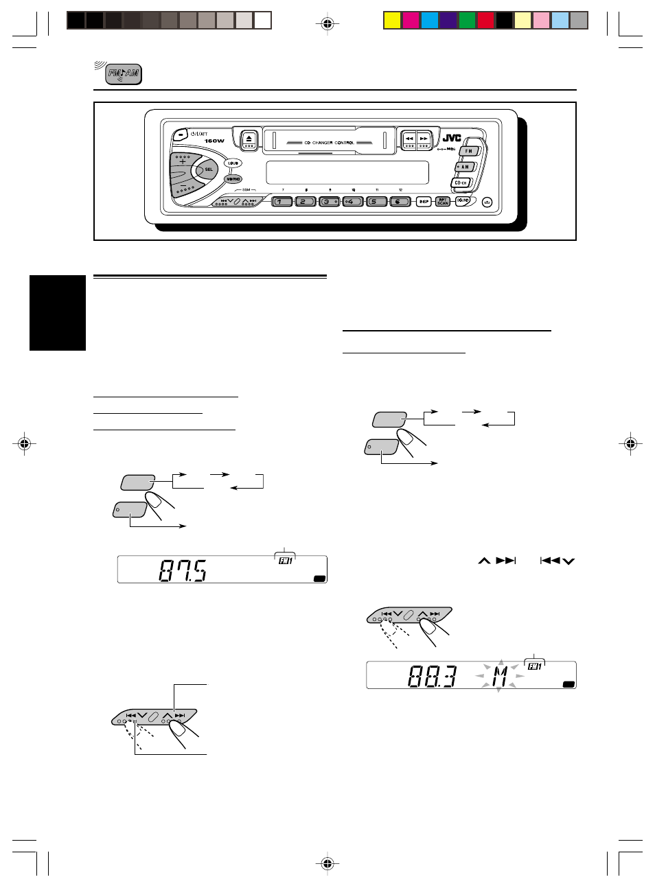 Fonctionnement de base de la radio, Ecoute de la radio | JVC KS-FX210 User Manual | Page 42 / 56