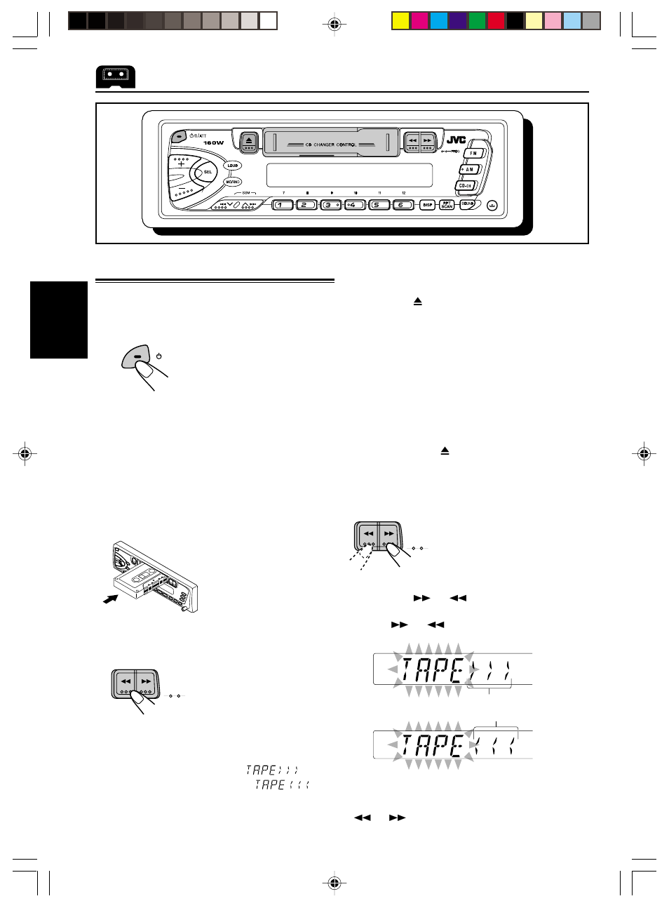 Fonctionnement du lecteur de cassette, Ecoute d’une cassette | JVC KS-FX210 User Manual | Page 46 / 56