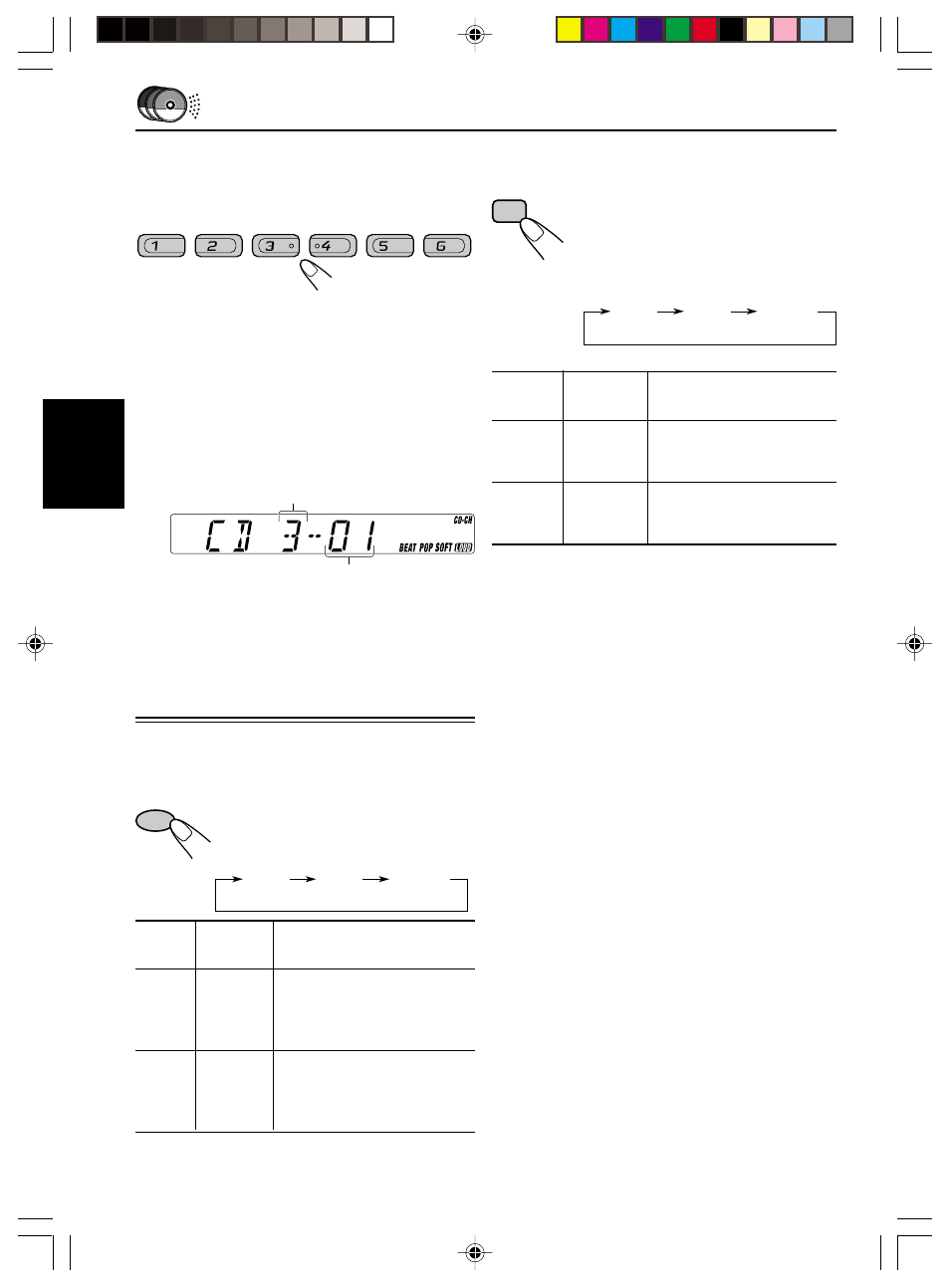 Selection des modes de lecture de cd, Sélection des modes de lecture de cd, Fran ç ais | Pour aller directement à une disque particulièr | JVC KS-FX210 User Manual | Page 52 / 56