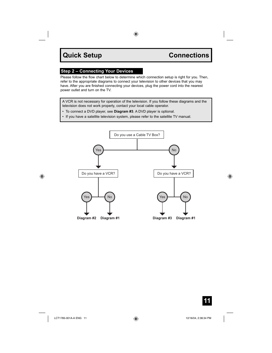 Quick setup connections | JVC AV 20F476 User Manual | Page 11 / 52