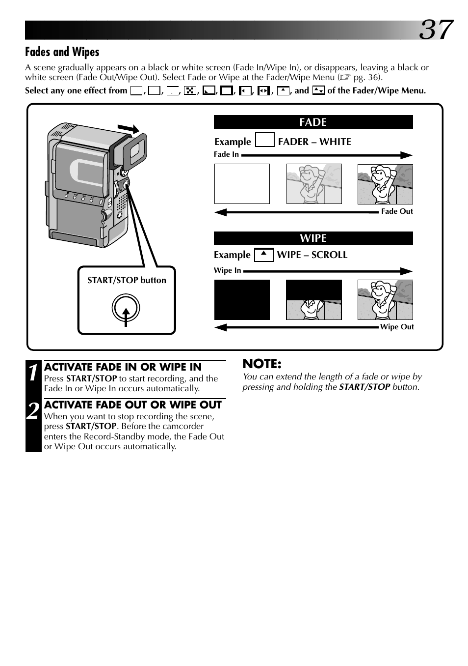 Fades and wipes | JVC GR-DVX PRO User Manual | Page 37 / 84