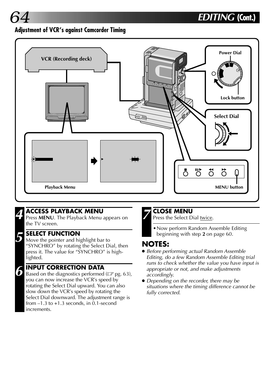 Editing, Cont.) | JVC GR-DVX PRO User Manual | Page 64 / 84