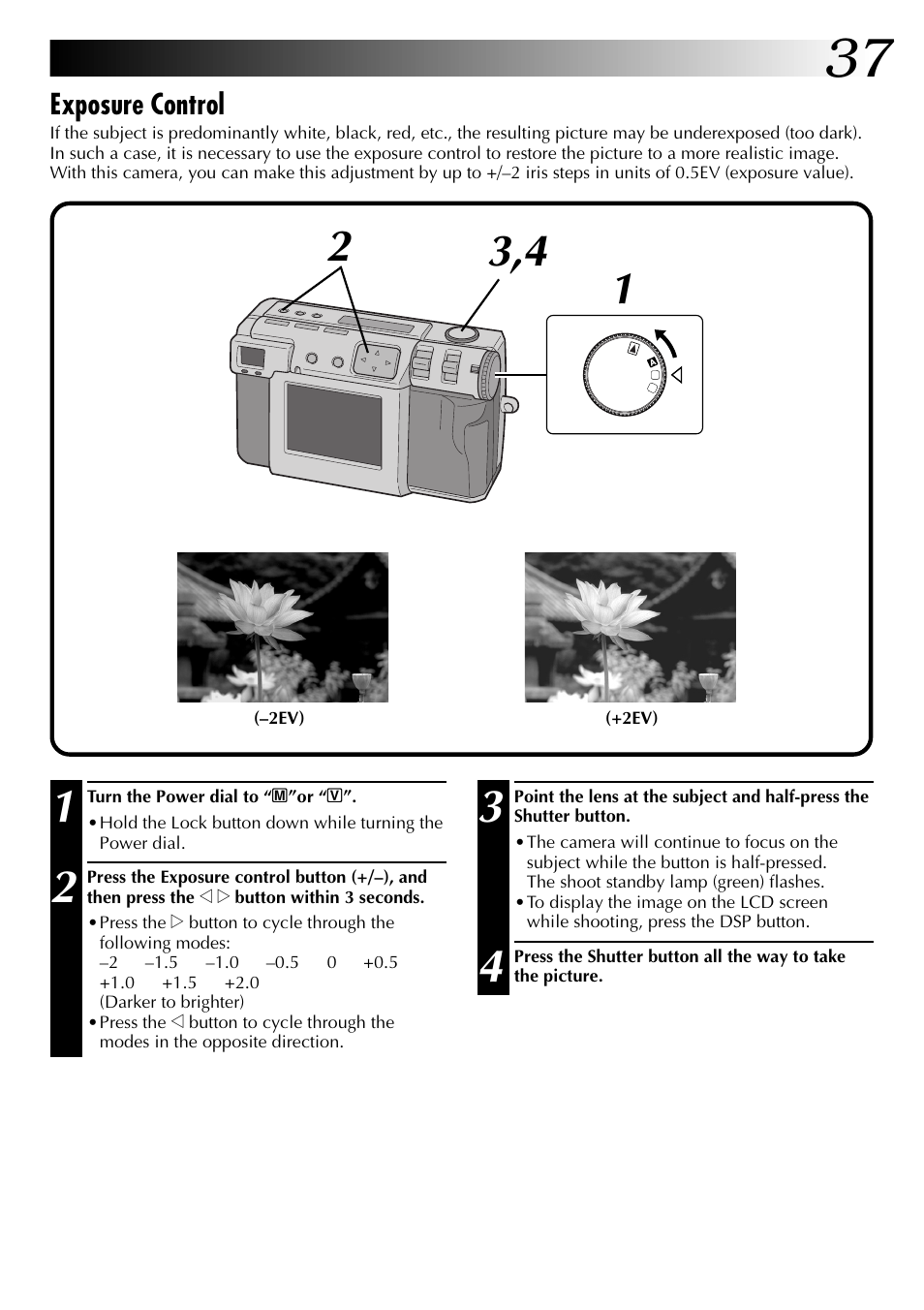 Exposure control | JVC GC X 1 User Manual | Page 37 / 92