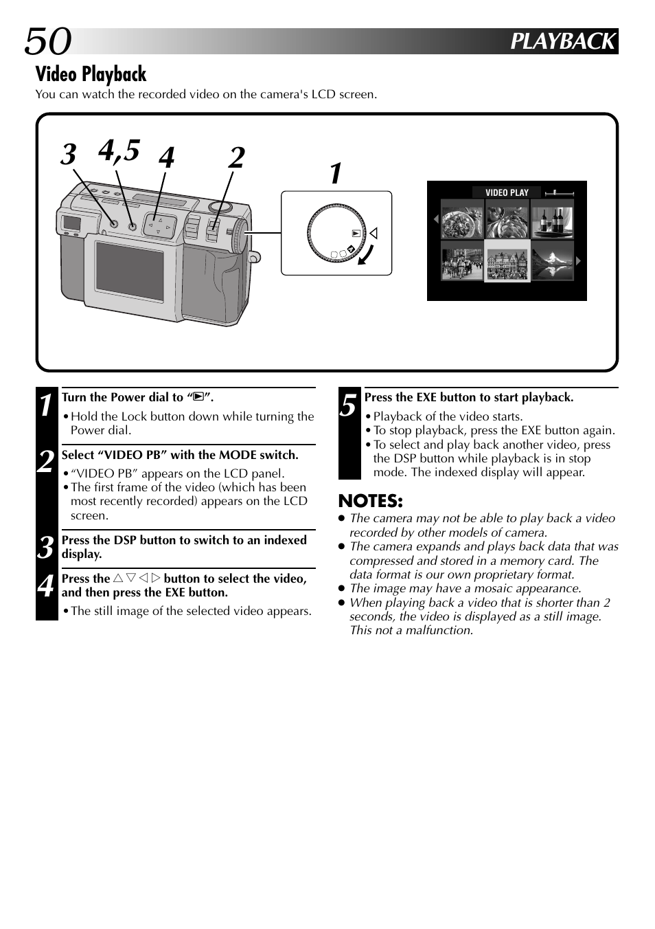 Playback | JVC GC X 1 User Manual | Page 50 / 92