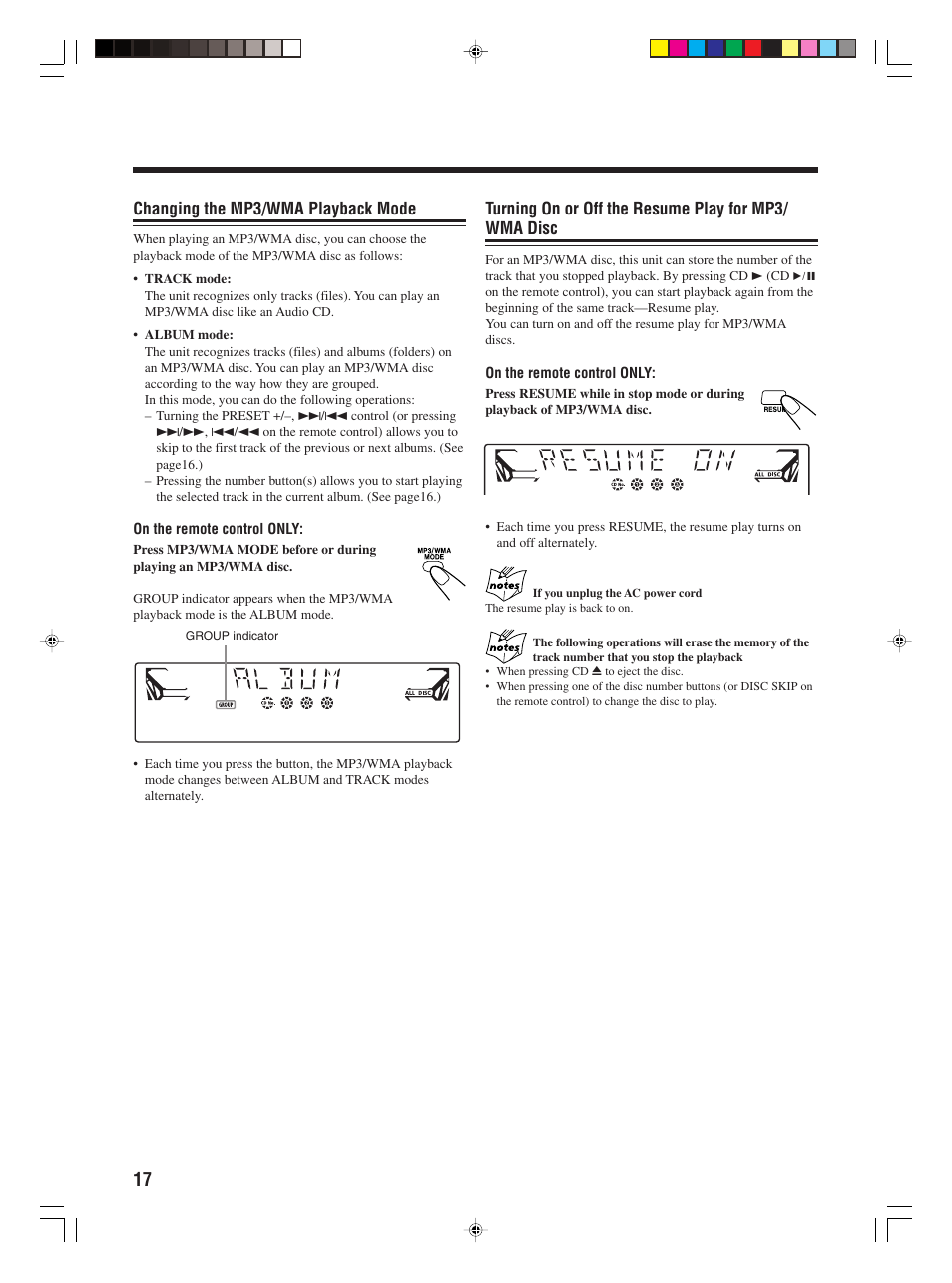 Changing the mp3/wma playback mode | JVC 0406KMMBICSAM User Manual | Page 20 / 30