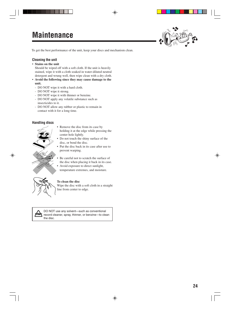 Maintenance | JVC 0406KMMBICSAM User Manual | Page 27 / 30