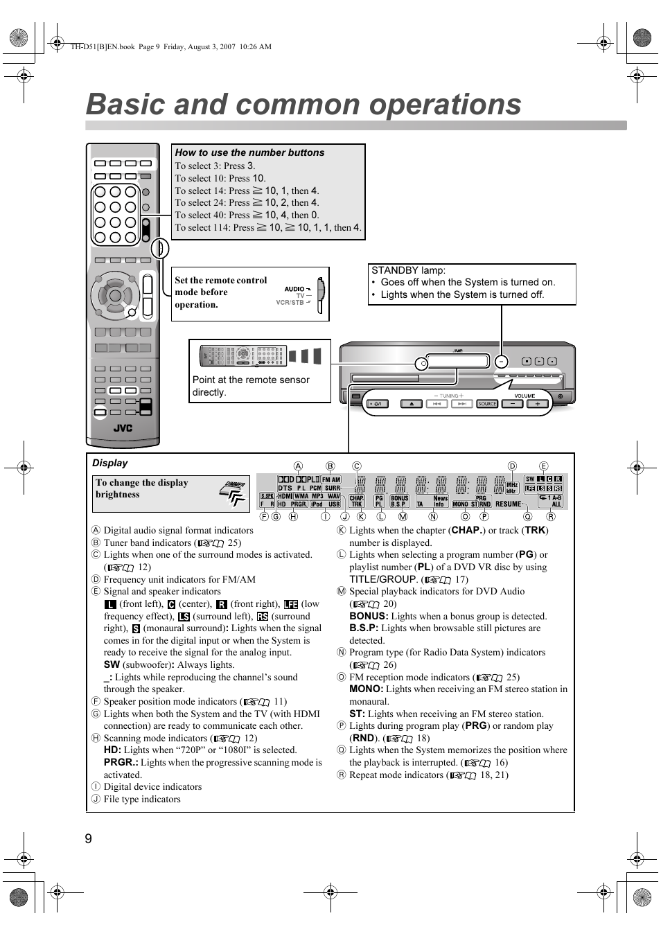 Basic and common operations | JVC XV-THD51 User Manual | Page 12 / 40
