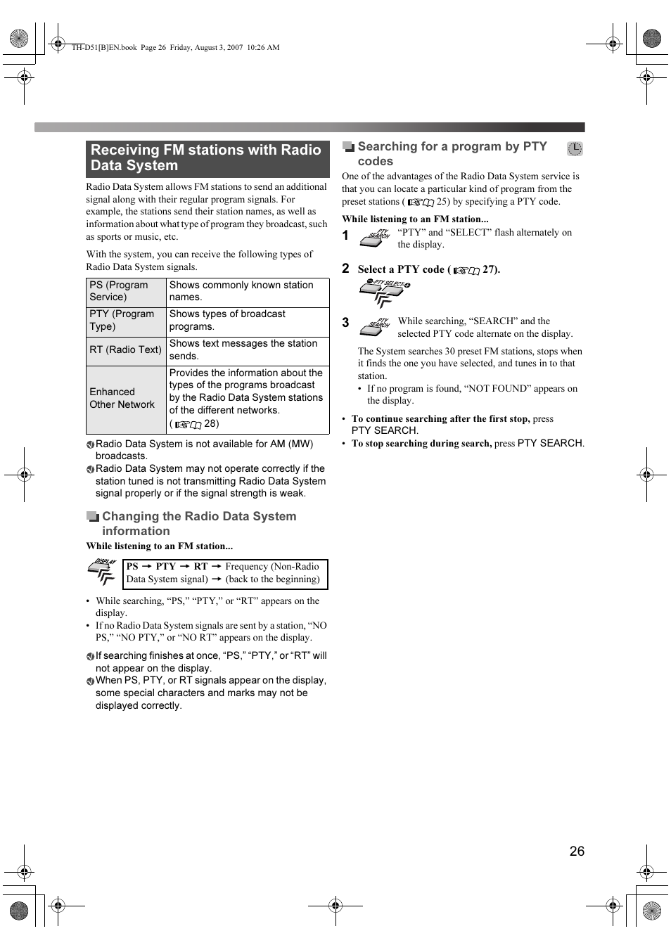 Receiving fm stations with radio data system | JVC XV-THD51 User Manual | Page 29 / 40