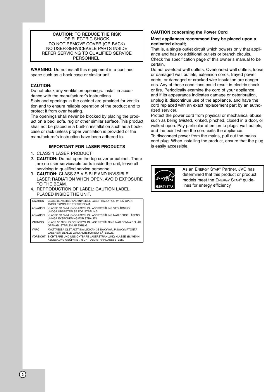JVC XV-BP1 User Manual | Page 2 / 40